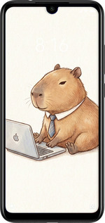 Силиконовый чехол Funny Capybara CEO Working для Xiaomi Redmi Note 7 - 6777u-1639 изображение 