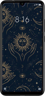 Силиконовый чехол Celestial Harmony: Sun & Moon Gold Mystic Pattern для Xiaomi Redmi Note 7 - 6778u-1639 изображение 