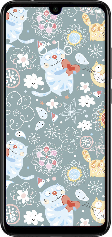 Силиконовый чехол Котята v3 для Xiaomi Redmi Note 7 - 1223u-1639 изображение 