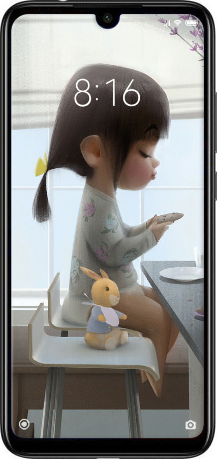 Силиконовый чехол Милая девочка с зайчиком для Xiaomi Redmi Note 7 - 4039u-1639 изображение 