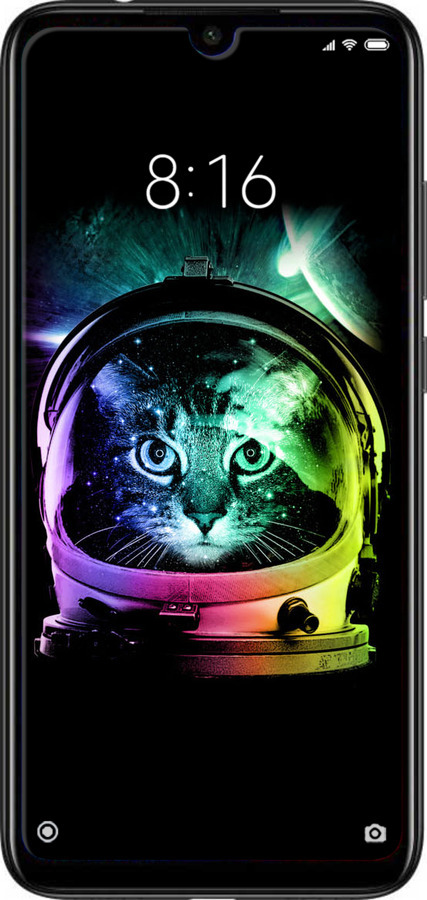 Силиконовый чехол Кот-астронавт для Xiaomi Redmi Note 7 - 4154u-1639 изображение 