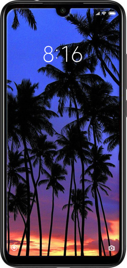 Силиконовый чехол Пальмы для Xiaomi Redmi Note 7 - 4324u-1639 изображение 