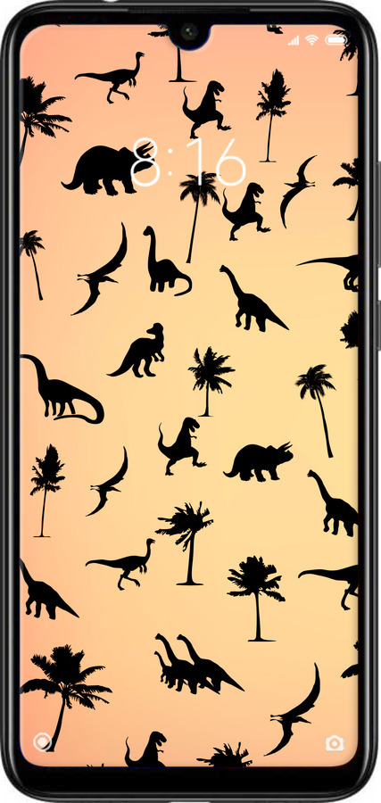 Силиконовый чехол Динозаврики 1 для Xiaomi Redmi Note 7 - 4772u-1639 изображение 