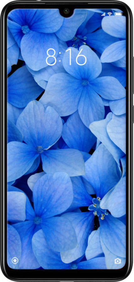 Силіконовий чехол Сині квіти для Xiaomi Redmi Note 7 - 526u-1639 изображение 