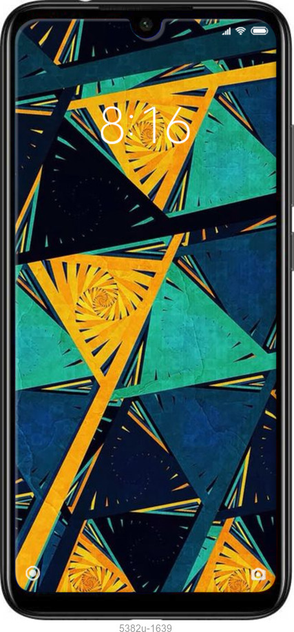 Силиконовый чехол Арт, абстракция, желтый, синий для Xiaomi Redmi Note 7 - 5382u-1639 изображение 