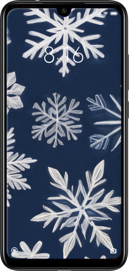 Силиконовый чехол Снежинки для Xiaomi Redmi Note 7 - 5821u-1639 изображение 