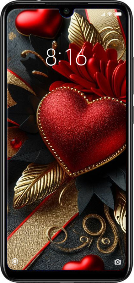 Силиконовый чехол Сердечки v2 для Xiaomi Redmi Note 7 - 5832u-1639 изображение 