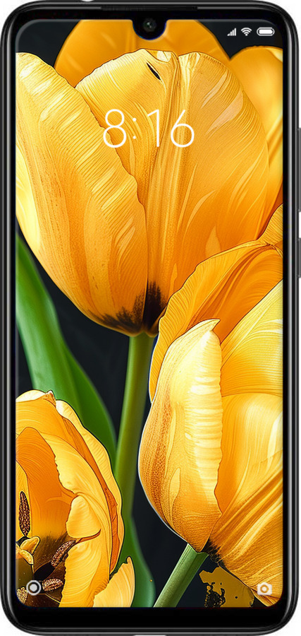 Силиконовый чехол Желтые тюльпаны для Xiaomi Redmi Note 7 - 5991u-1639 изображение 