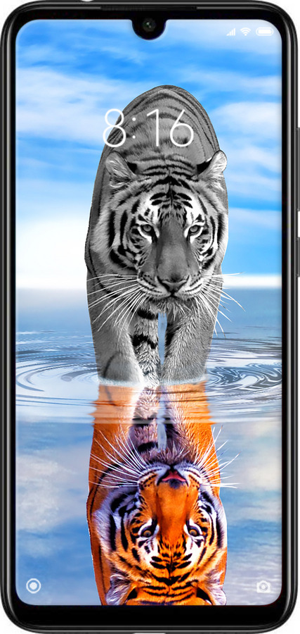Силиконовый чехол Тигр для Xiaomi Redmi Note 7 - 6016u-1639 изображение 