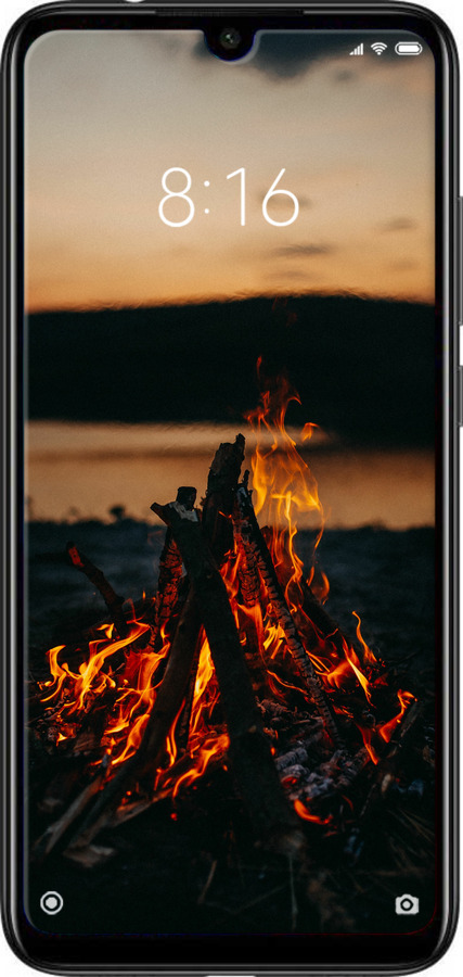 Силиконовый чехол Огонь для Xiaomi Redmi Note 7 - 6021u-1639 изображение 