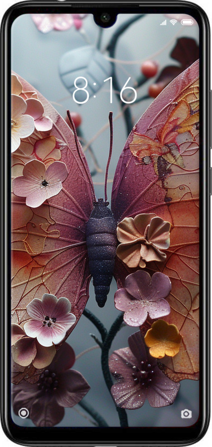 Силиконовый чехол Fairy Butterfly для Xiaomi Redmi Note 7 - 6048u-1639 изображение 