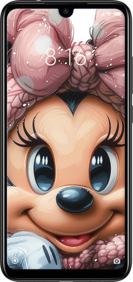 Силиконовый чехол Минни Маус с бантиком для Xiaomi Redmi Note 7 - 6055u-1639 изображение 