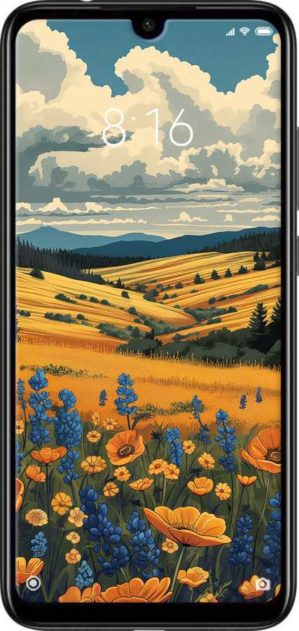 Силиконовый чехол Украинское поле для Xiaomi Redmi Note 7 - 6082u-1639 изображение 