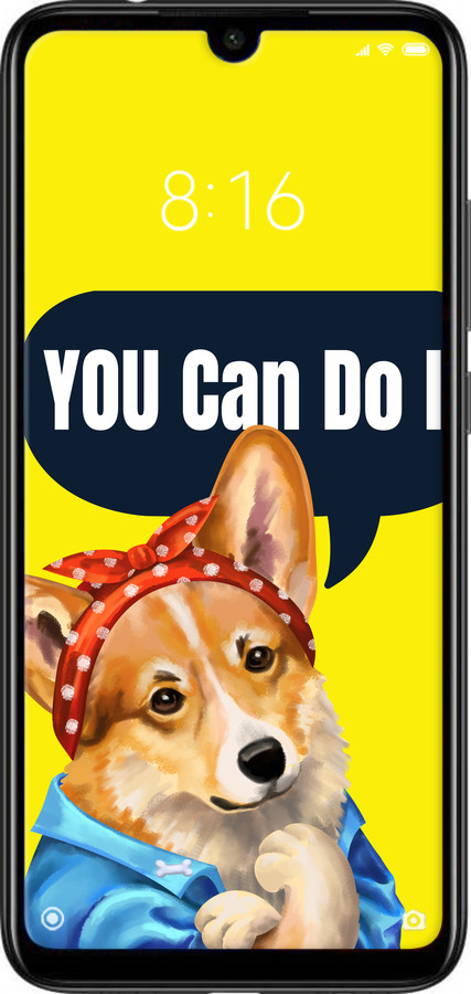 Силиконовый чехол чехол с корги You Can Do It для Xiaomi Redmi Note 7 - 6184u-1639 изображение 