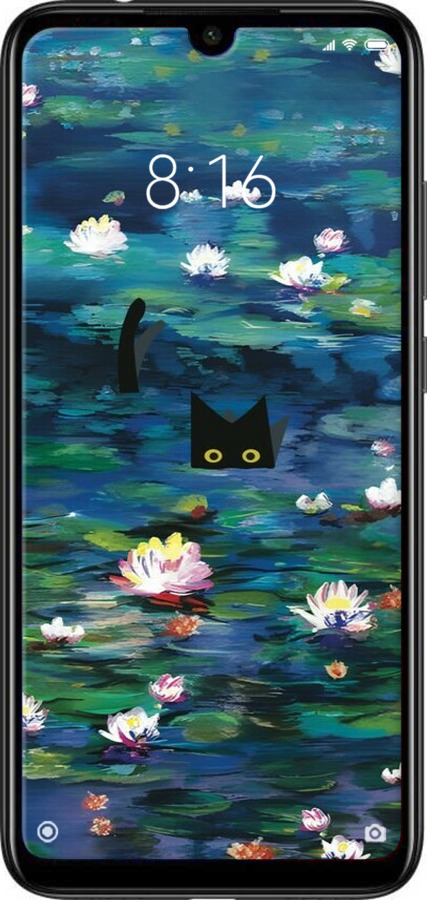 Силиконовый чехол із зображенням водяних лілій та кішок для Xiaomi Redmi Note 7 - 6257u-1639 изображение 