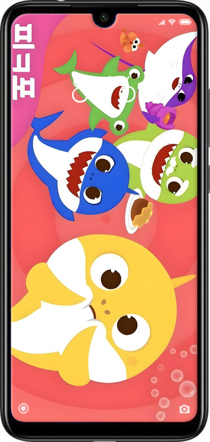 Силиконовый чехол Бейби Шаркс для Xiaomi Redmi Note 7 - 6305u-1639 изображение 