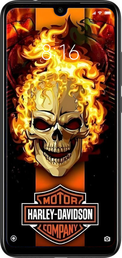 Силиконовый чехол Харлей девидсон для Xiaomi Redmi Note 7 - 6370u-1639 изображение 
