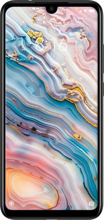 Силиконовый чехол Мрамор красивый для Xiaomi Redmi Note 7 - 6376u-1639 изображение 