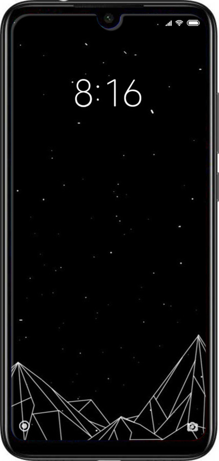 Силиконовый чехол Черно белые абстрактные горы для Xiaomi Redmi Note 7 - 6437u-1639 изображение 