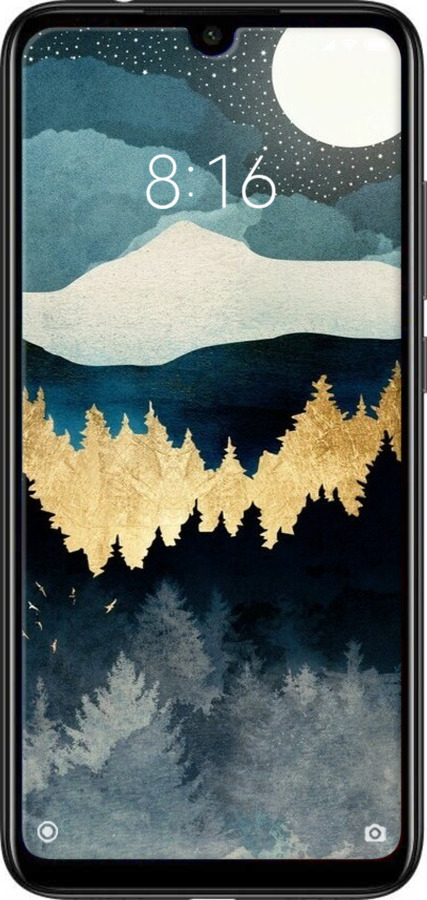 Силиконовый чехол Ночной пейзаж с лесом и горами для Xiaomi Redmi Note 7 - 6493u-1639 изображение 