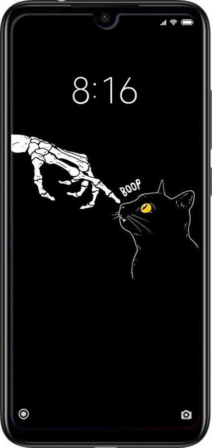 Силиконовый чехол Кошка для Xiaomi Redmi Note 7 - 6505u-1639 изображение 