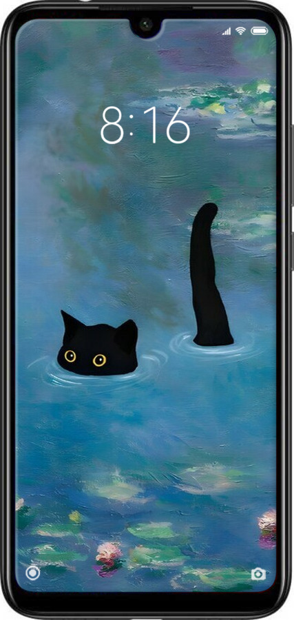 Силиконовый чехол С изображением кота и водяной лилии Monet для Xiaomi Redmi Note 7 - 6519u-1639 изображение 