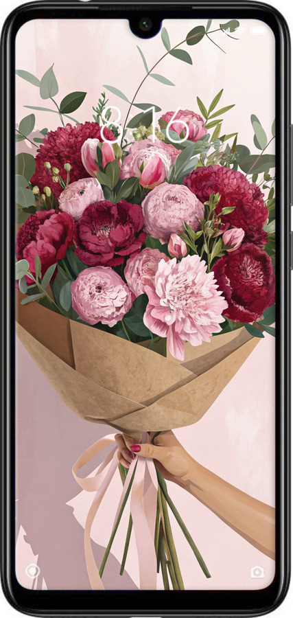 Силіконовий чехол Півонії 1 для Xiaomi Redmi Note 7 - 6705u-1639 изображение 