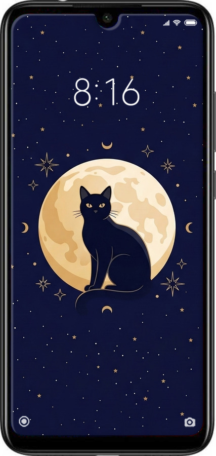 Силиконовый чехол Cute Cat Celestial/Witchy для Xiaomi Redmi Note 7 - 6787u-1639 изображение 