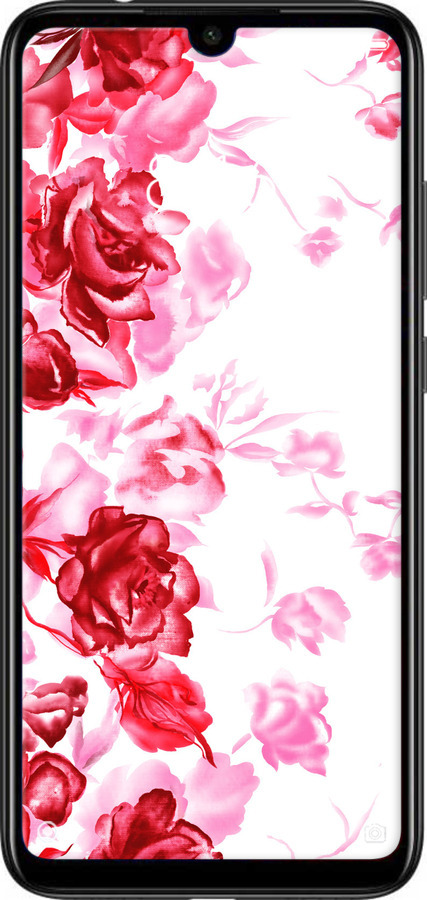 Силиконовый чехол Нарисованные розы для Xiaomi Redmi Note 7 - 724u-1639 изображение 