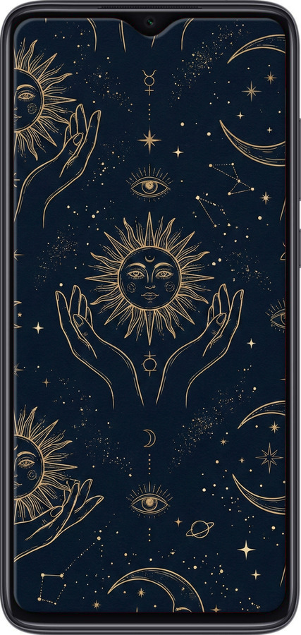 TPU чехол Celestial Harmony: Sun & Moon Gold Mystic Pattern для Xiaomi Redmi Note 8 Pro - 6778b-1783 изображение 