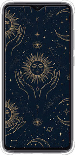 Силіконовий протиударний с посиленими кутами чехол Celestial Harmony: Sun & Moon Gold Mystic Pattern для Xiaomi Redmi Note 8 Pro - 6778sp-1783 изображение 