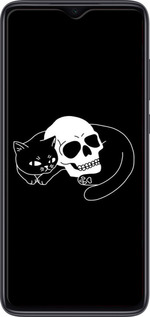 Силіконовий чехол Із зображенням кота та черепа для Xiaomi Redmi Note 8 Pro - 6491u-1783 изображение 