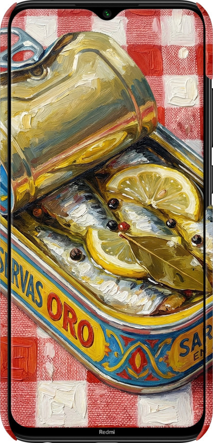 3D пластиковий матовий чехол Vintage Sardine Tin Phone для Xiaomi Redmi Note 8 - 6772m-1787 изображение 