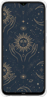 Силикон с усиленными углами чехол Celestial Harmony: Sun & Moon Gold Mystic Pattern для Xiaomi Redmi Note 8 - 6778sp-1787 изображение 