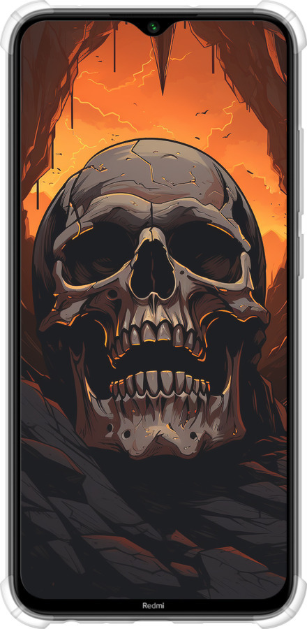 Силикон с усиленными углами чехол Череп в пещере для Xiaomi Redmi Note 8 - 5959sp-1787 изображение 