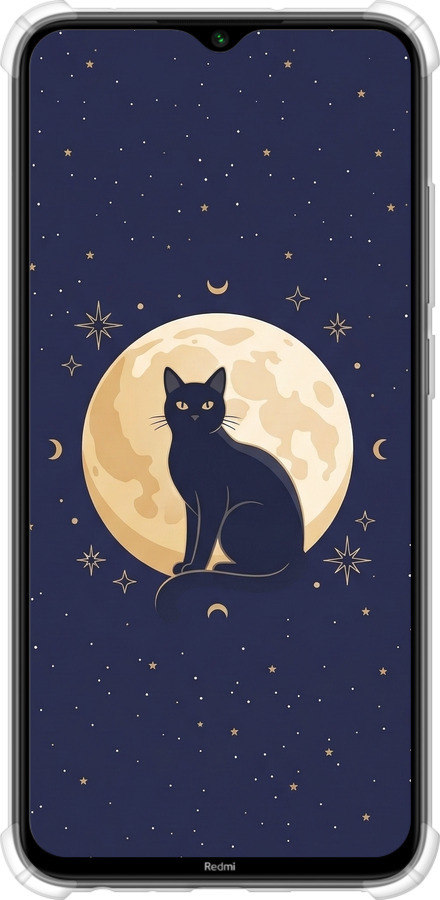 Силіконовий протиударний с посиленими кутами чехол Cute Cat Celestial/Witchy для Xiaomi Redmi Note 8 - 6787sp-1787 изображение 