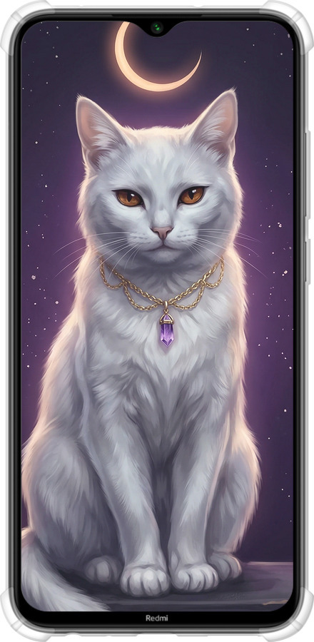 Силіконовий протиударний с посиленими кутами чехол Mystic White Cat Gothic Dark Purple Gold для Xiaomi Redmi Note 8 - 6805sp-1787 изображение 