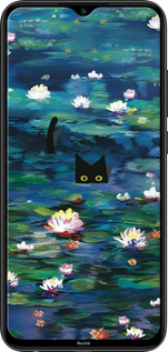 2D пластиковый чехол із зображенням водяних лілій та кішок для Xiaomi Redmi Note 8 - 6257t-1787 изображение 
