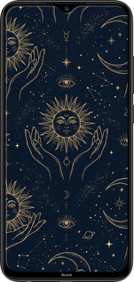 Силиконовый чехол Celestial Harmony: Sun & Moon Gold Mystic Pattern для Xiaomi Redmi Note 8 - 6778u-1787 изображение 