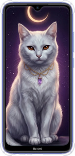 Силикон с усиленными углами чехол Mystic White Cat Gothic Dark Purple Gold для Xiaomi Redmi Note 8T - 6805sp-1818 изображение 