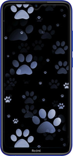 2D пластиковый чехол С синими отпечатками лап для Xiaomi Redmi Note 8T - 6441t-1818 изображение 