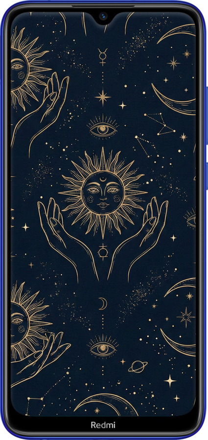 2D пластиковый чехол Celestial Harmony: Sun & Moon Gold Mystic Pattern для Xiaomi Redmi Note 8T - 6778t-1818 изображение 