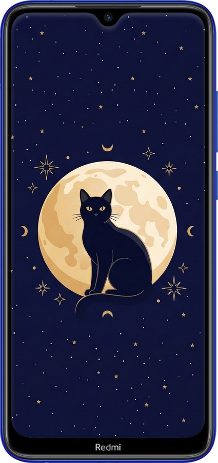 Силиконовый чехол Cute Cat Celestial/Witchy для Xiaomi Redmi Note 8T - 6787u-1818 изображение 