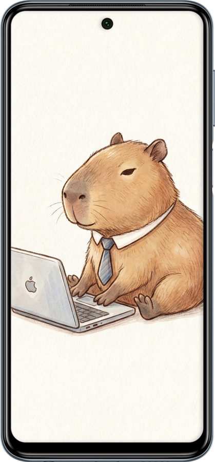 TPU чехол Funny Capybara CEO Working для Xiaomi Redmi Note 9S - 6777b-2029 изображение 