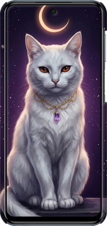 3D пластиковый матовый чехол Mystic White Cat Gothic Dark Purple Gold для Xiaomi Redmi Note 9 Pro - 6805m-1911 изображение 