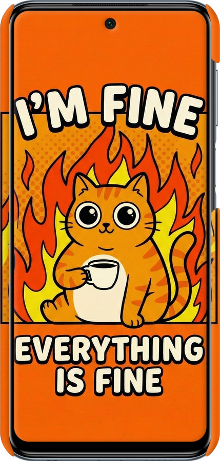 3D пластиковый матовый чехол Funny Cat для Xiaomi Redmi Note 9 Pro - 6786m-1911 изображение 