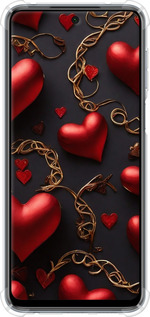 Силикон с усиленными углами чехол Сердечки для Xiaomi Redmi Note 9 Pro - 5831sp-1911 изображение 