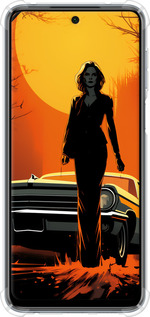 Силикон с усиленными углами чехол Чехол для телефона Девушка возле автомобиля для Xiaomi Redmi Note 9S - 5946sp-2029 изображение 