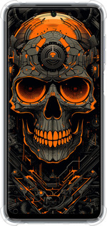 Силикон с усиленными углами чехол Череп для Xiaomi Redmi Note 9 Pro - 5952sp-1911 изображение 