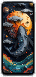 Силикон с усиленными углами чехол Кит в космосе для Xiaomi Redmi Note 9S - 6328sp-2029 изображение 